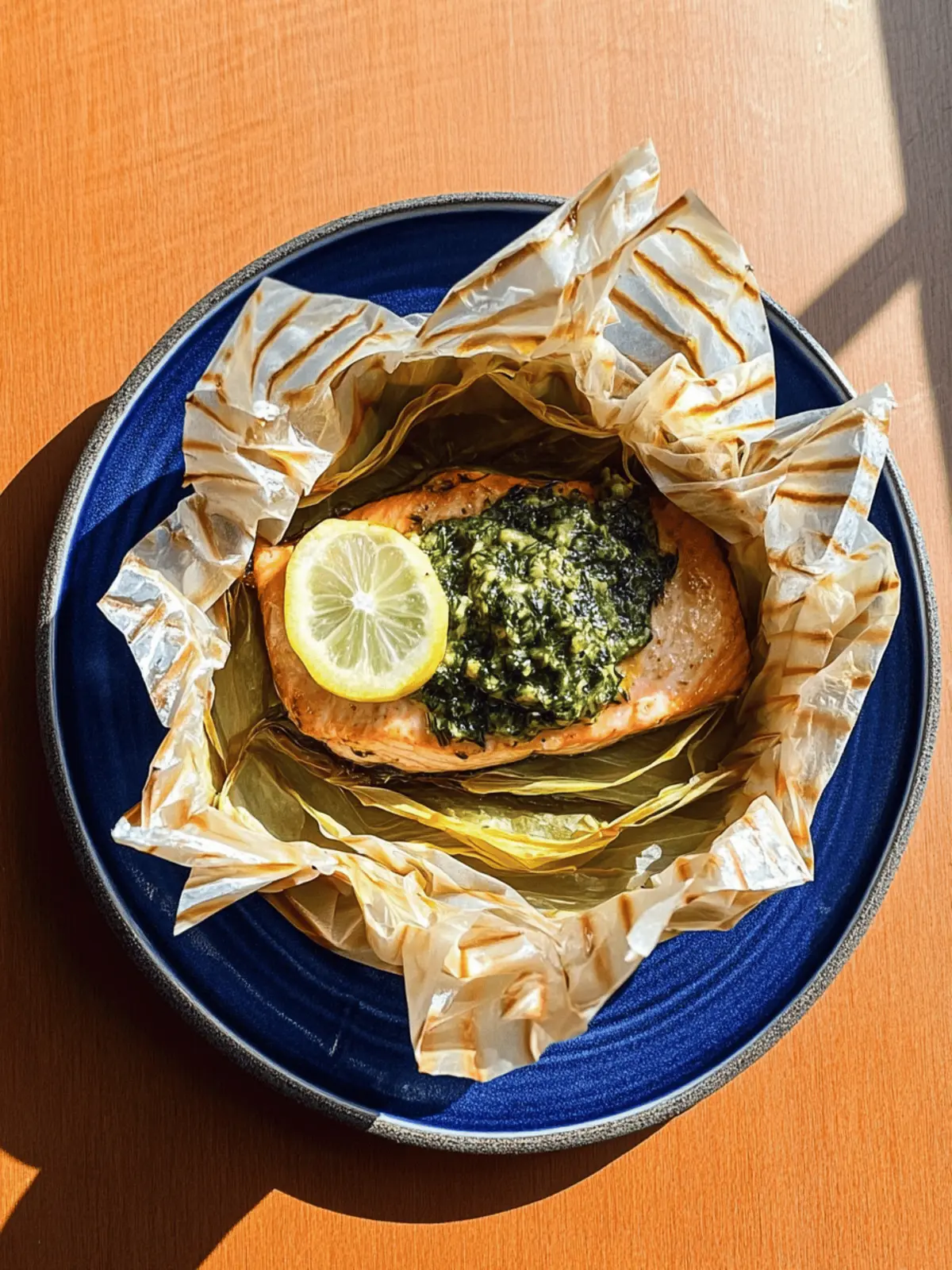 Salmon en Papillote with Mustard Mayonnaisse & Dill Gremolata