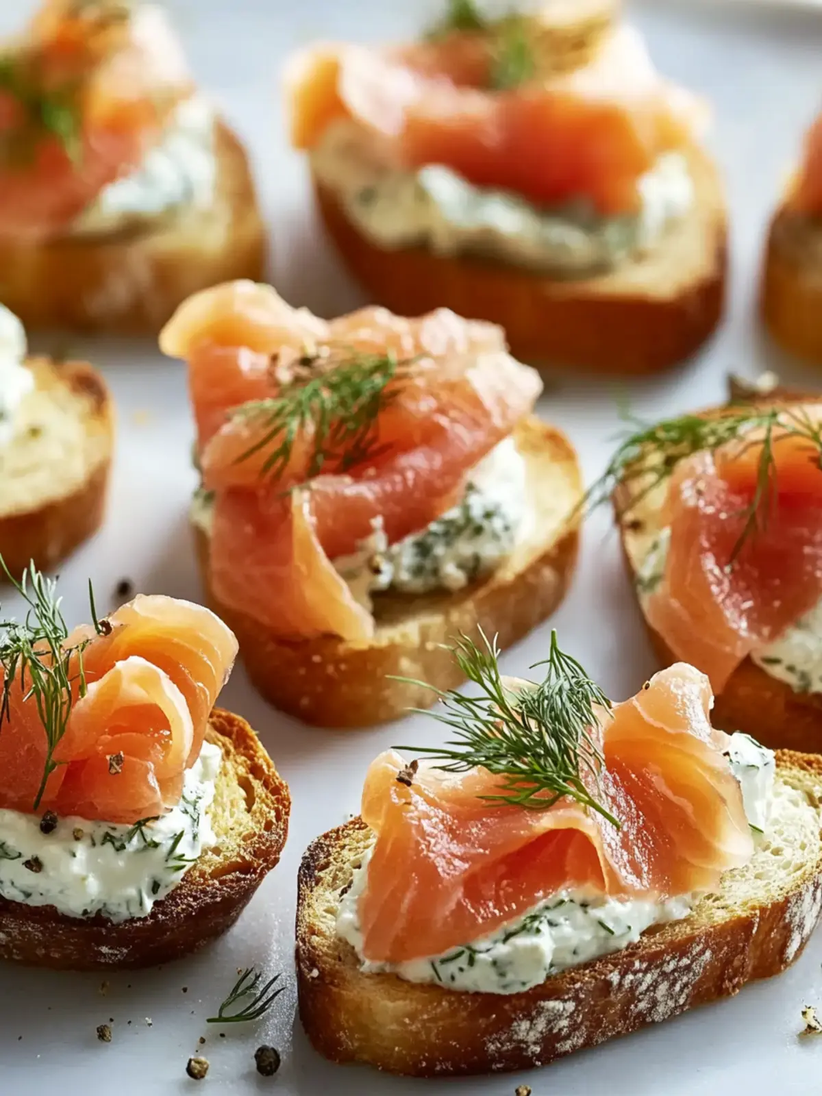 Smoked Salmon Crostini with Dill Cream Cheese