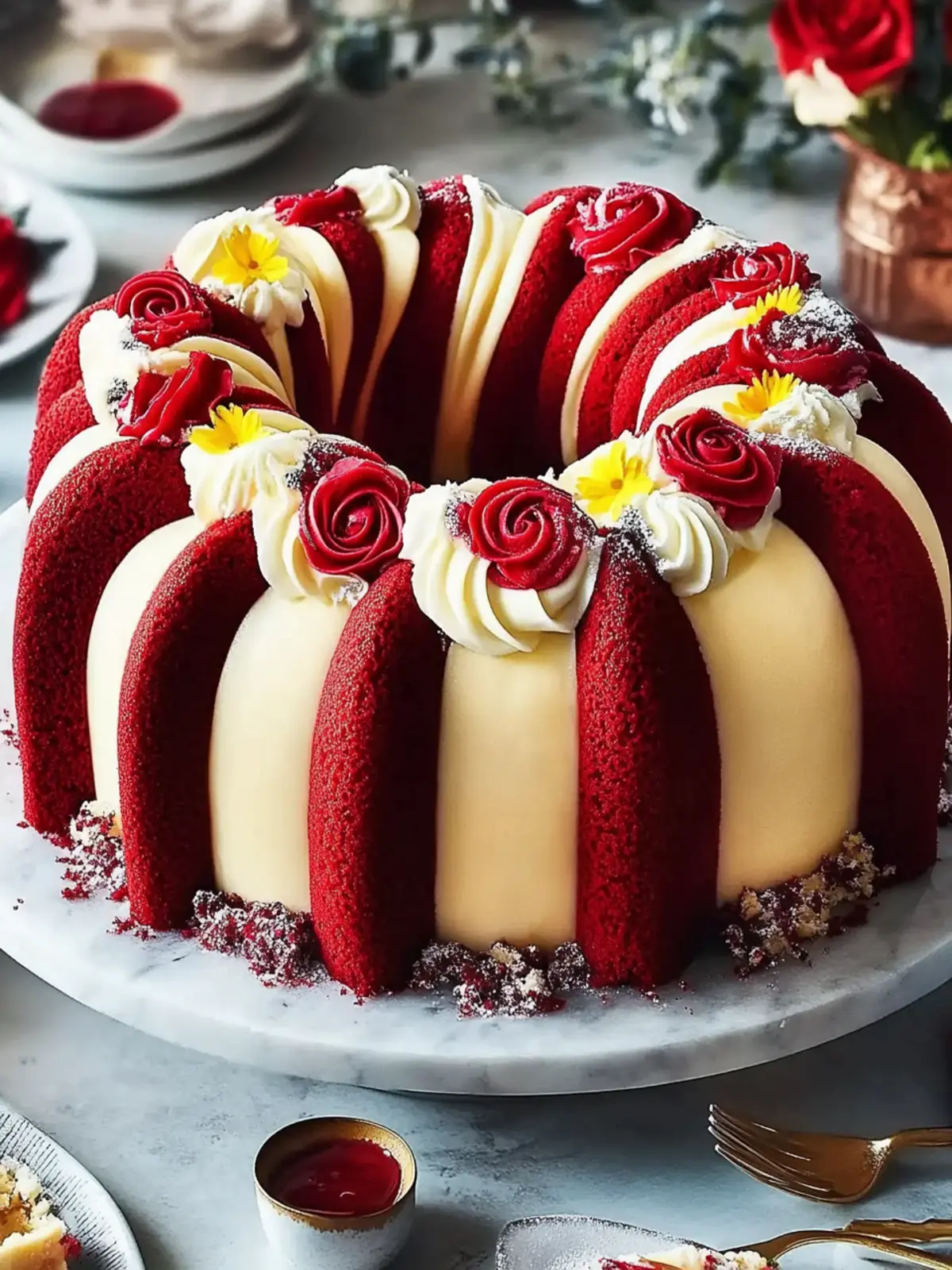 Red Velvet Cheesecake Bundt Dump