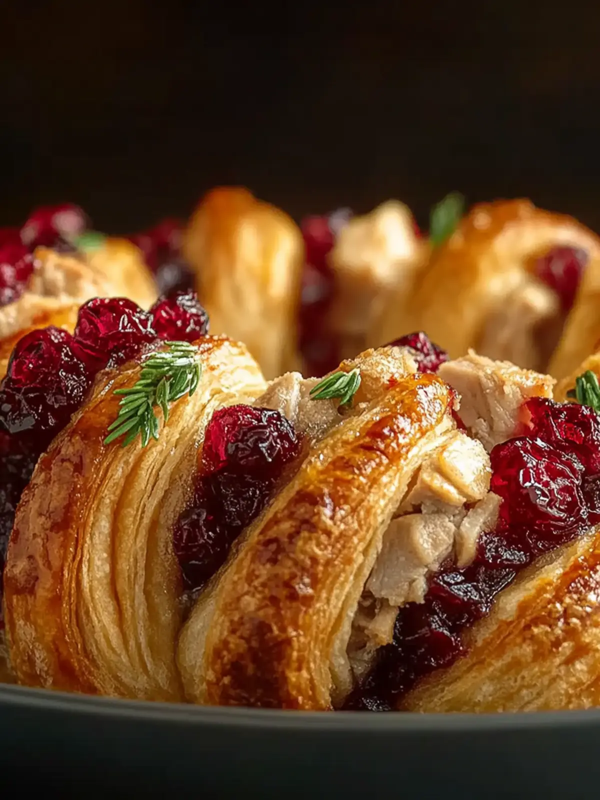 Turkey Cranberry Crescent Ring