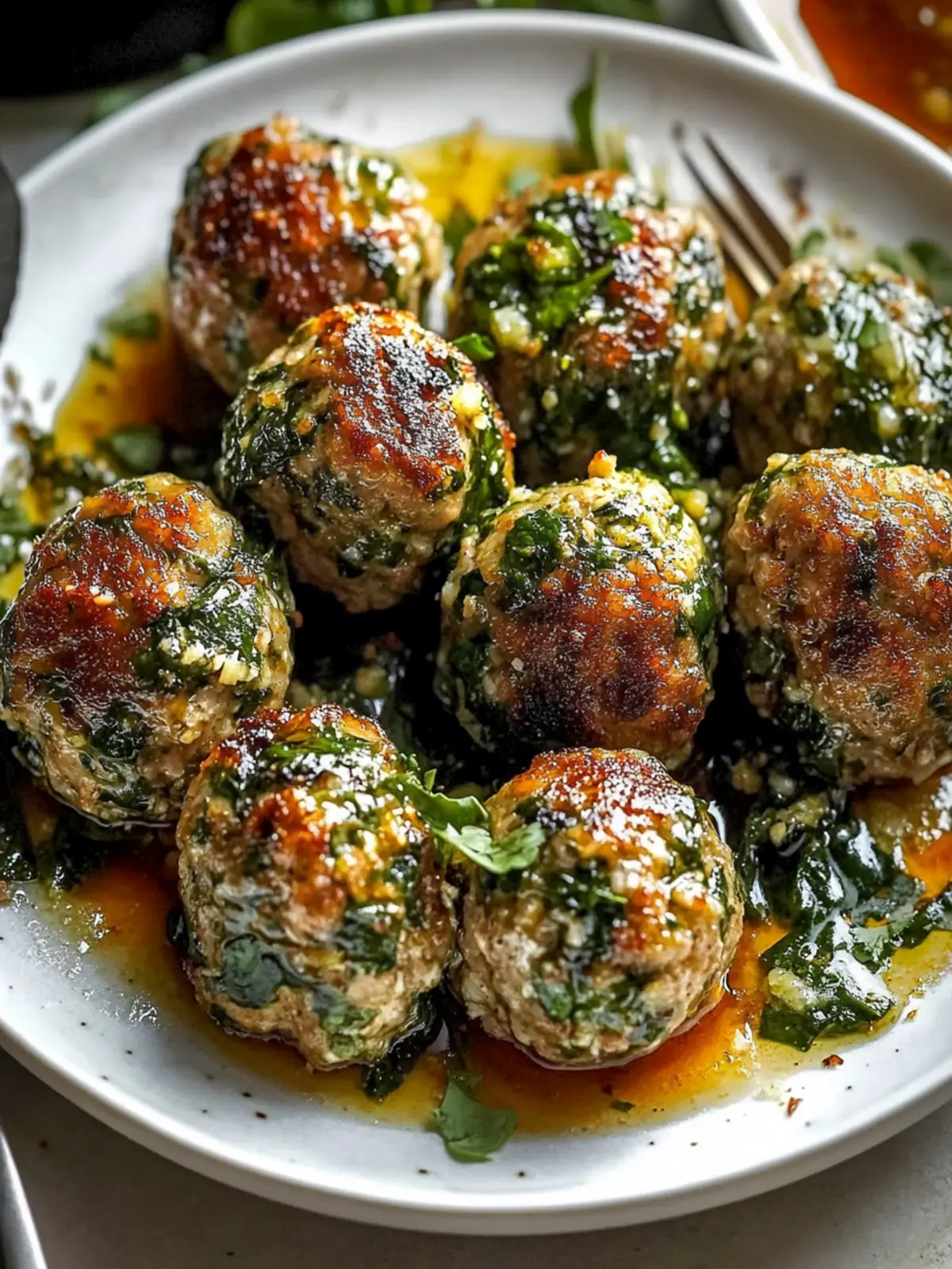 Spinach Garlic Meatballs
