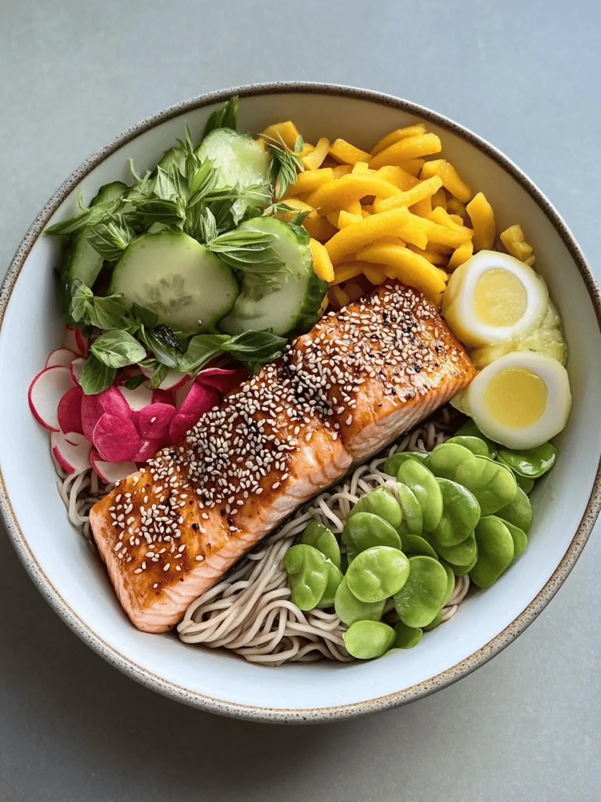Miso Sesame Scottish Salmon Noodle Bowl