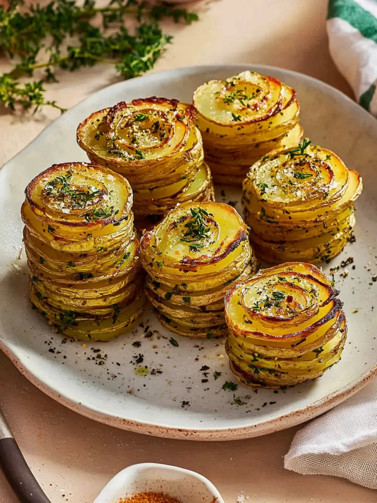Herby Potato Stacks