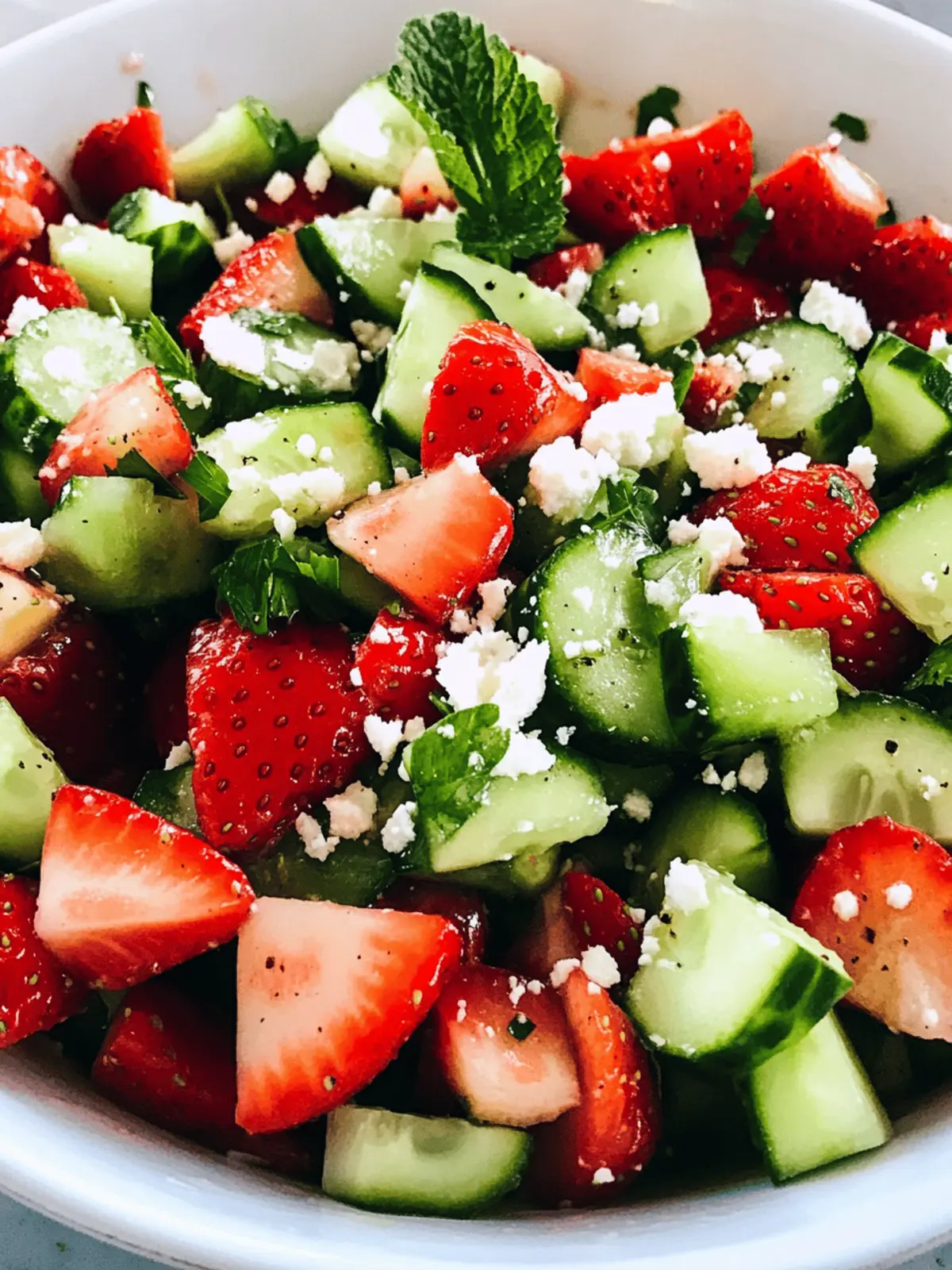 Cucumber Strawberry Salad with Balsamic Glaze
