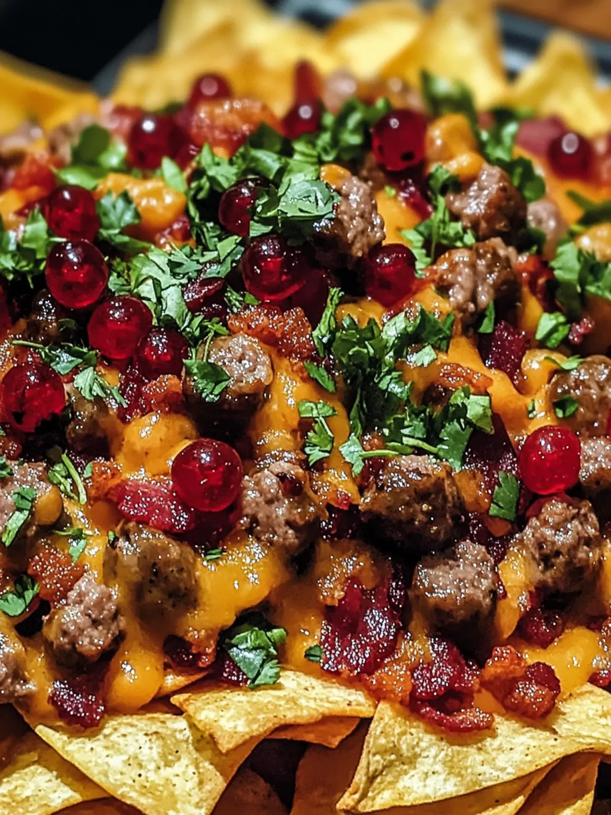 Christmas Nachos with Sausages and Bacon Bliss to Share
