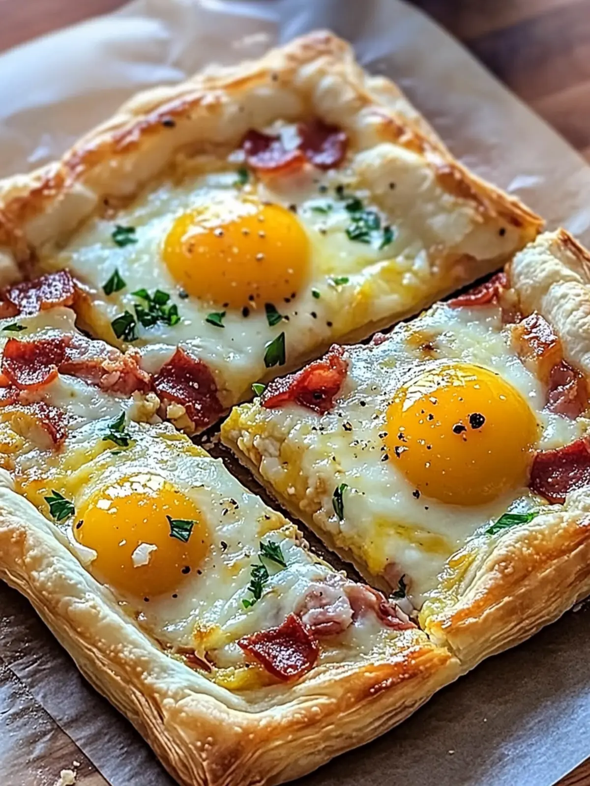 Puff Pastry Breakfast Pizza recipe