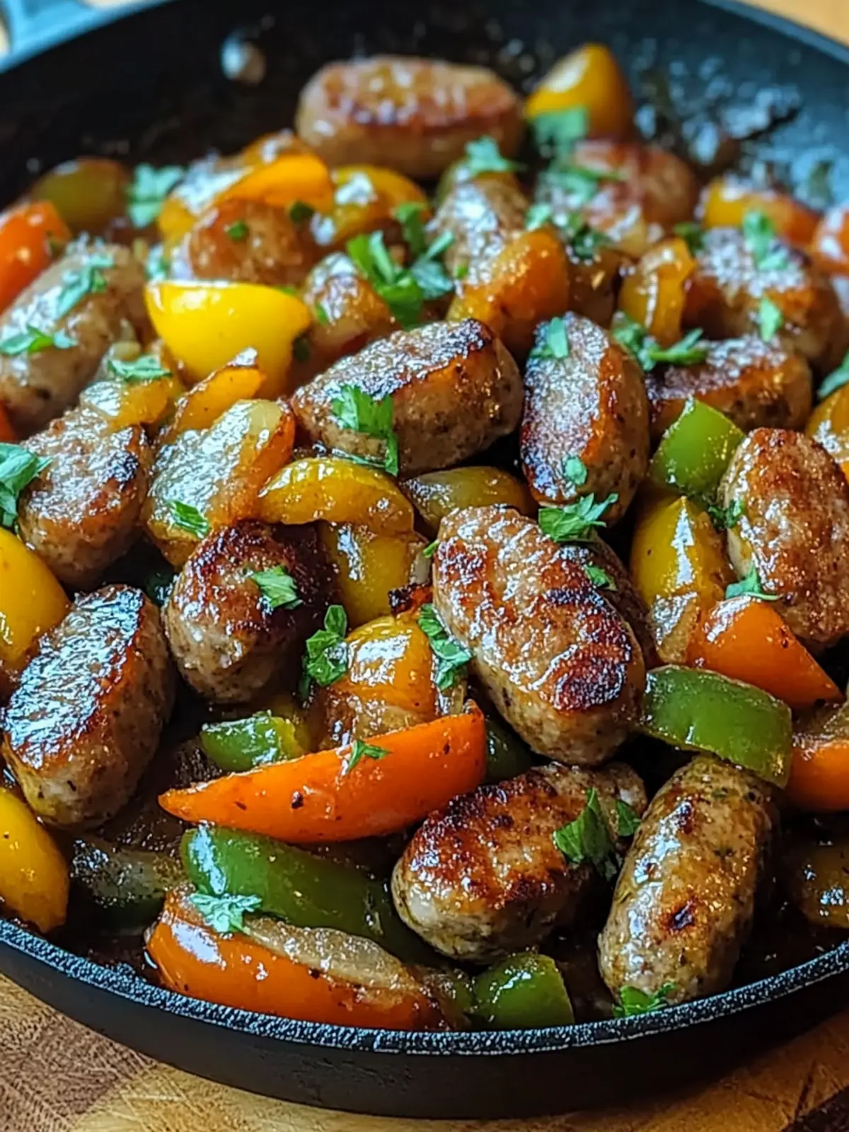 Sizzling Sausage & Peppers Skillet