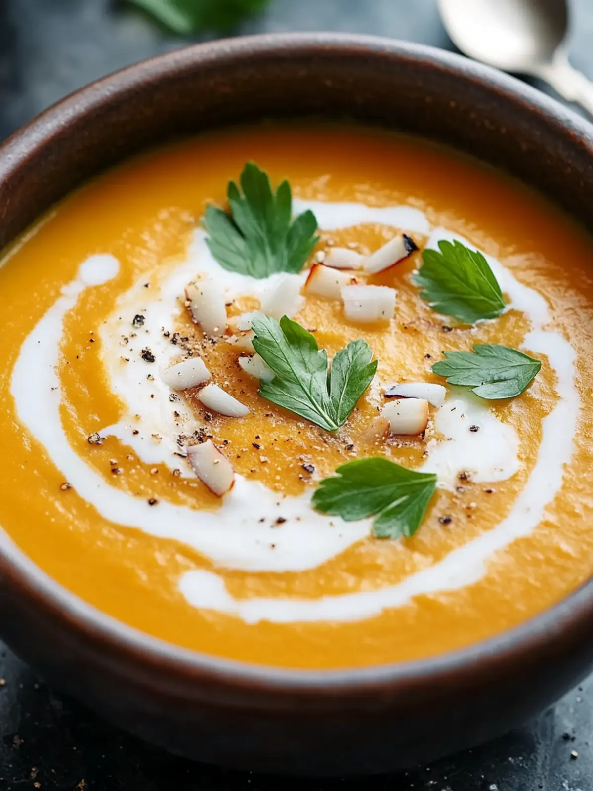 Healthy Creamy Carrot Coconut Soup With Ginger