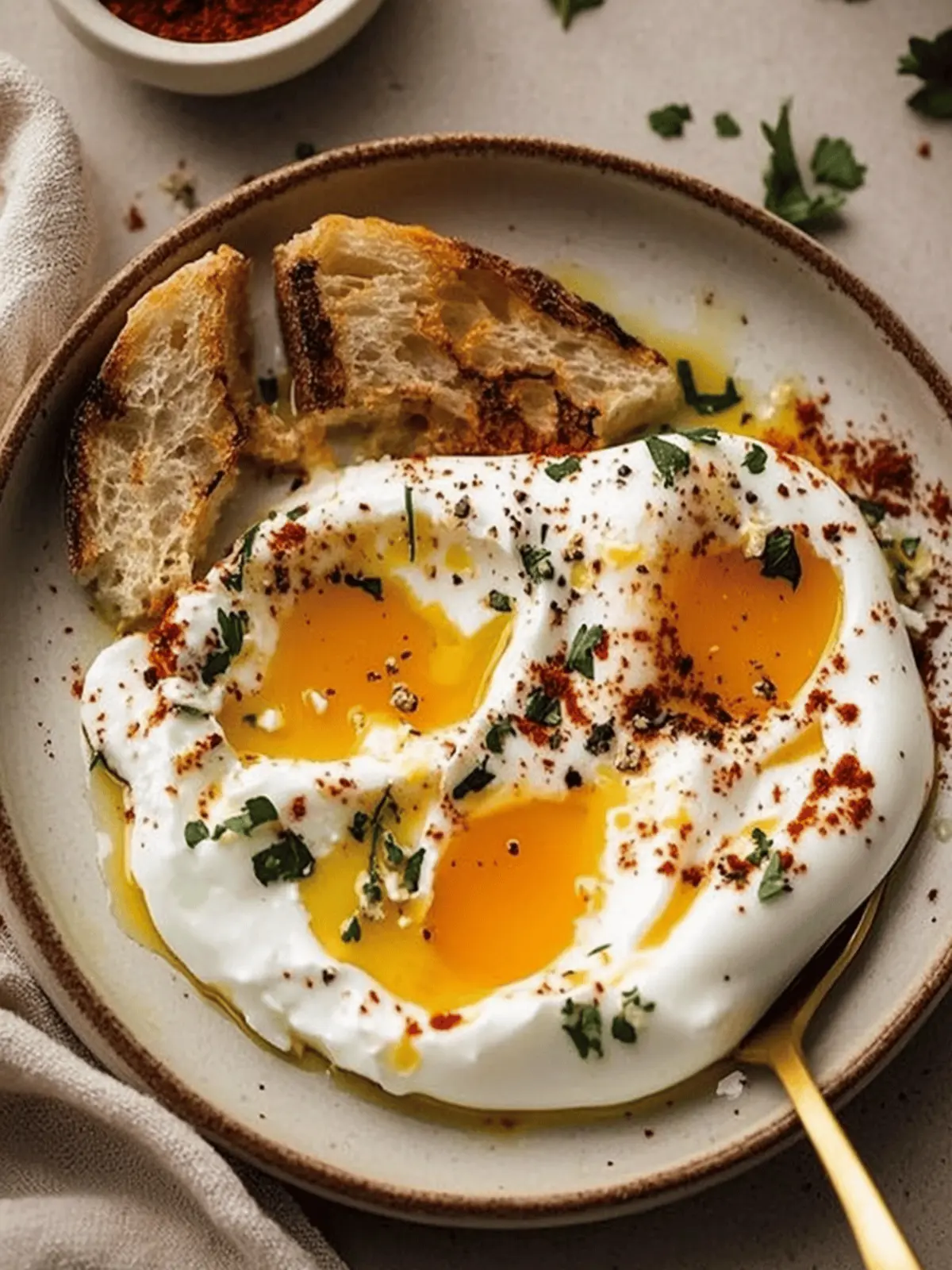 Çılbır: Turkish Eggs with Creamy Yogurt & Butter Sauce