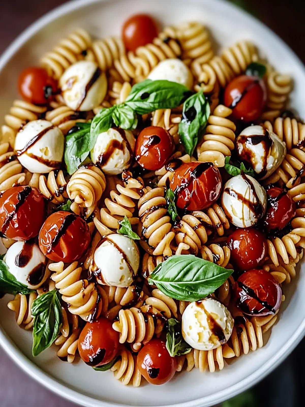Caprese Pasta Salad with Balsamic Glaze
