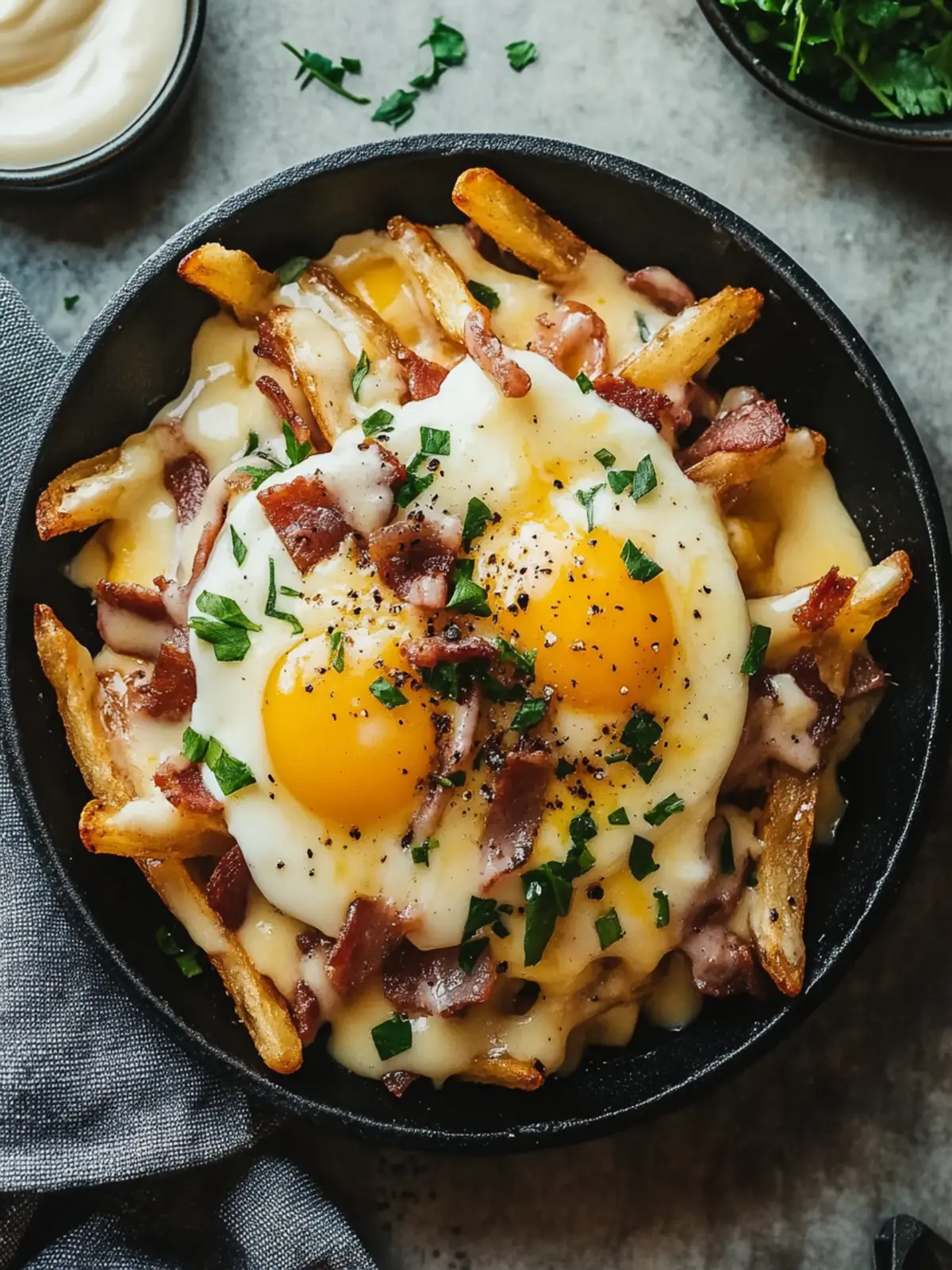 Breakfast Poutine with Hollandaise Sauce