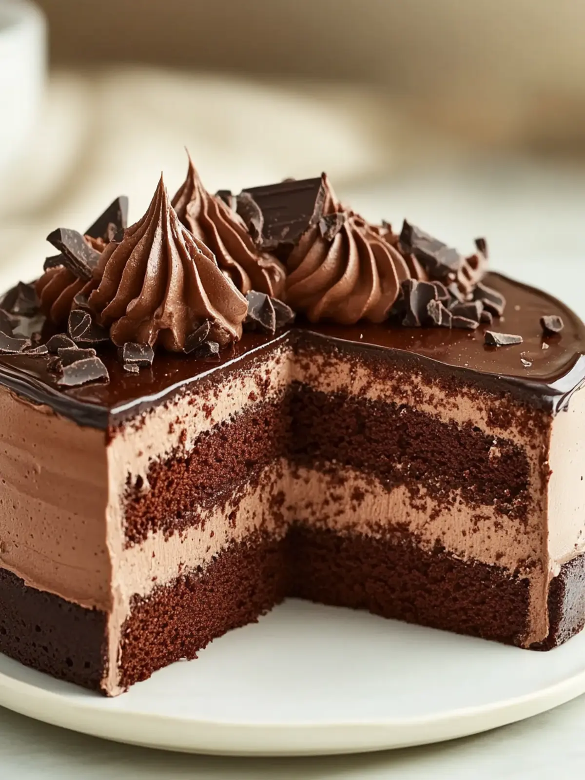 Triple Chocolate Mousse Cake