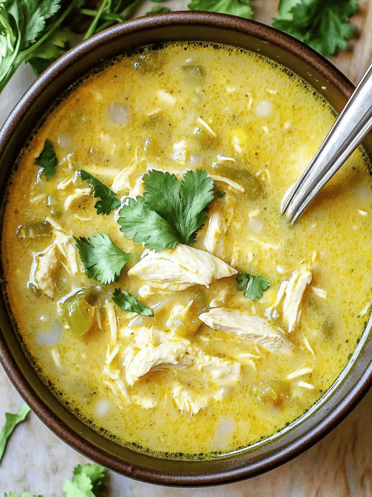 Slow Cooker Green Enchilada Chicken Soup